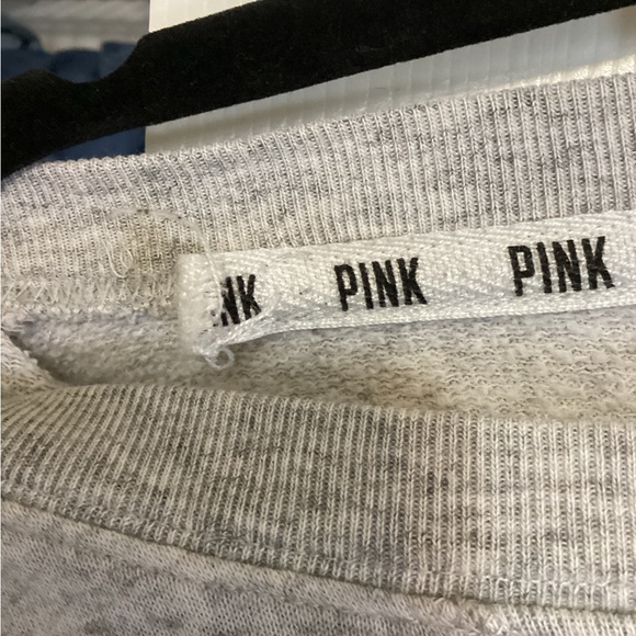 Victoria's Secret PINK Heather Gray & Black Logo Sweatshirt - Picture 3 of 3